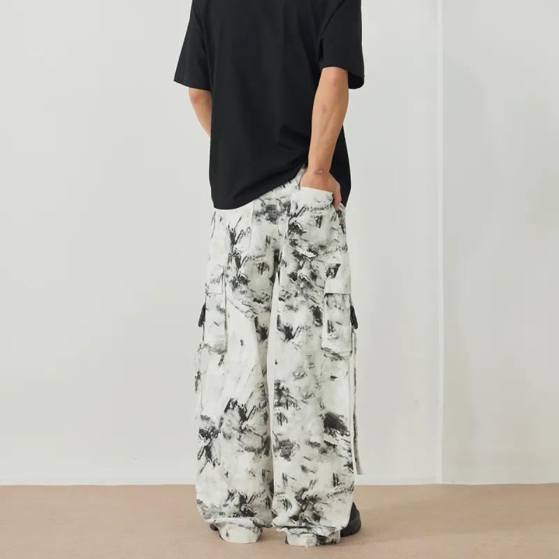 EPTISON Jeans Unisex Black White Camouflage-5