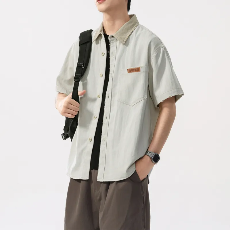 EPTISON Shirts Unisex Gray Khaki Color-6