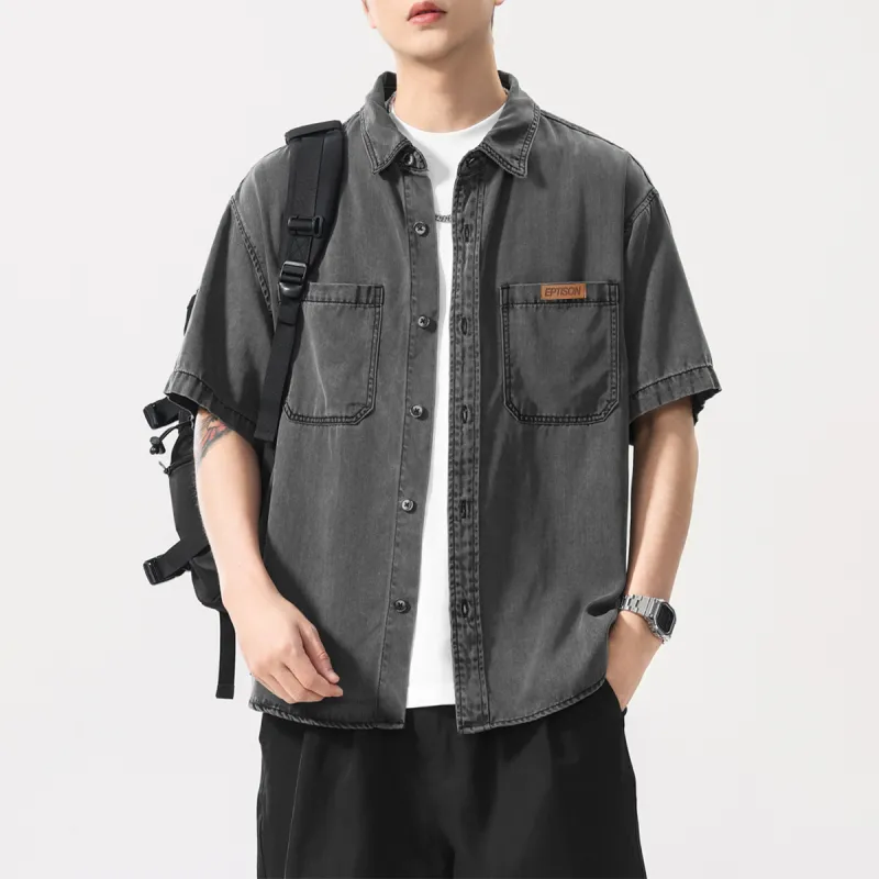 EPTISON Shirts Unisex Black Gray Color-5