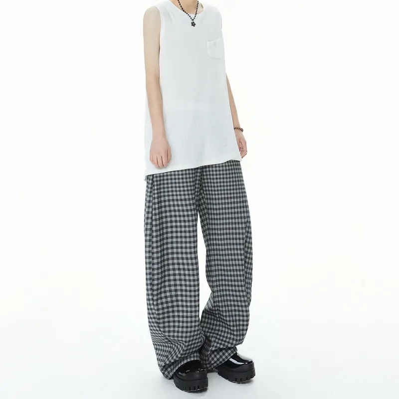 EPTISON Casual Pants Unisex American Plaid-6