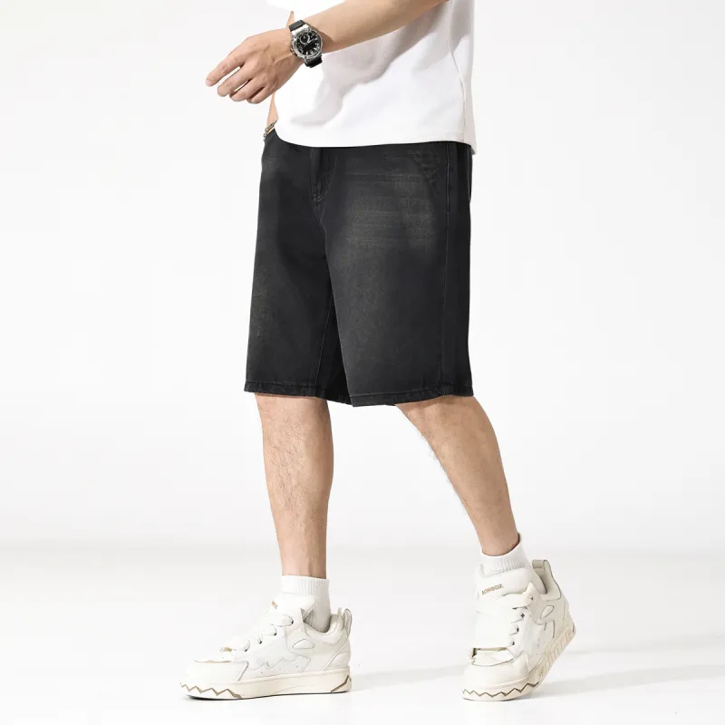 EPTISON Denim Shorts Men's Charcoal Black-4