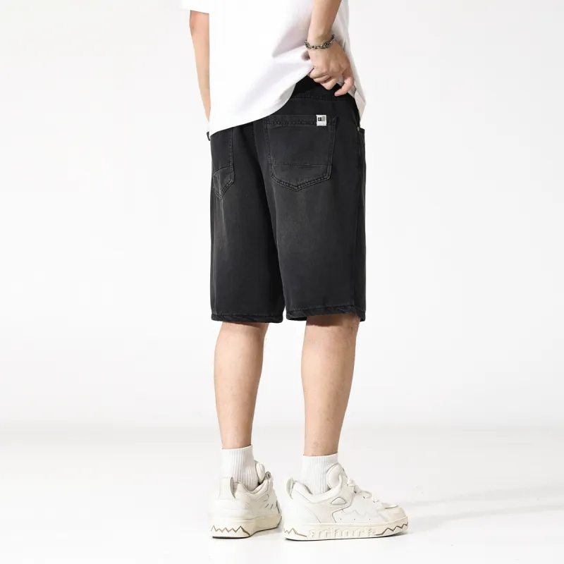 EPTISON Denim Shorts Men's Charcoal Black-5
