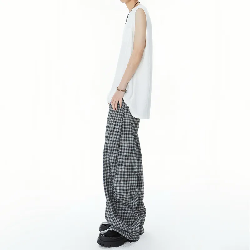 EPTISON Casual Pants Unisex American Plaid-4