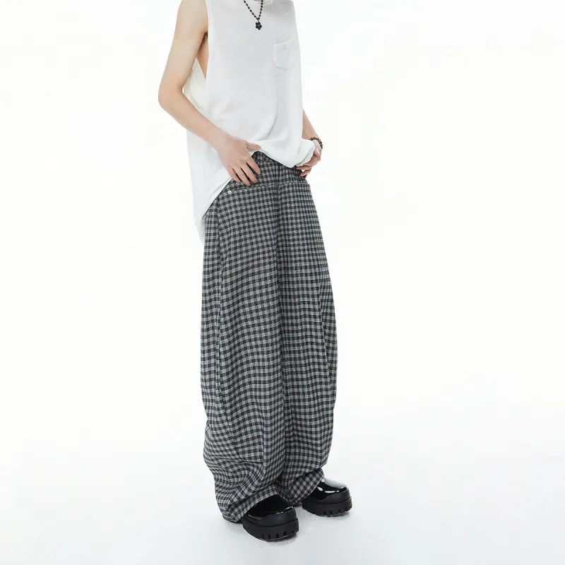EPTISON Casual Pants Unisex American Plaid-7