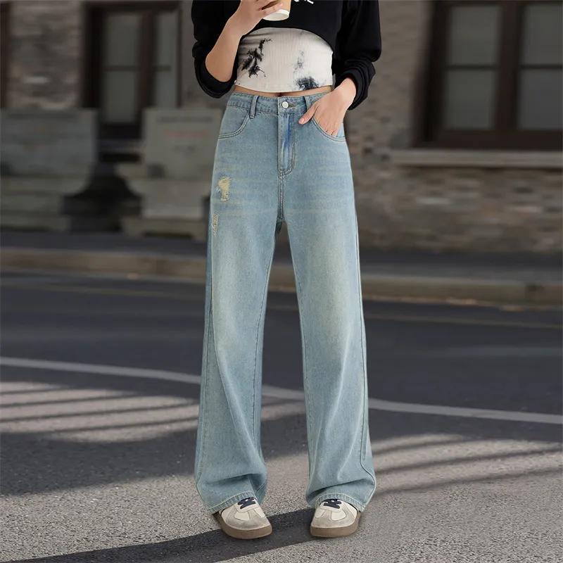 【dme】 Jeans Women's Light Denim Blue-2