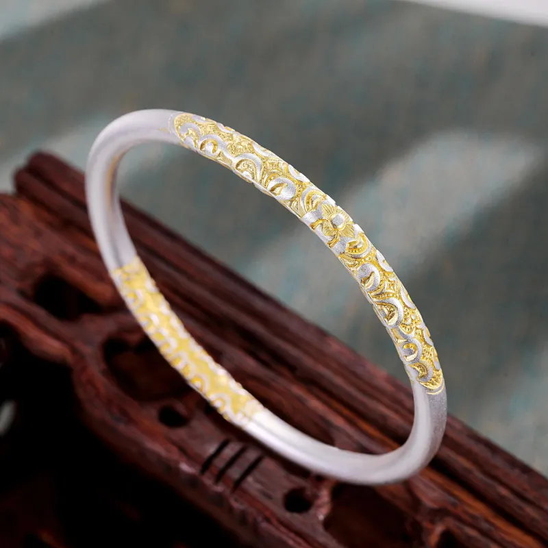 Bowl 999 Fine Silver Bangles Unisex-2