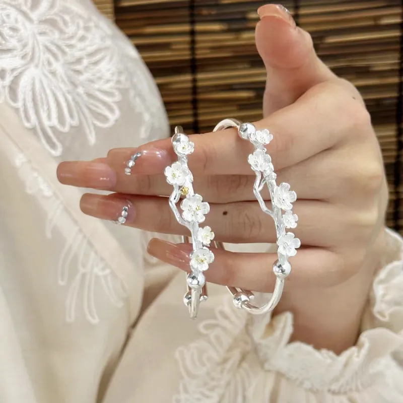 Bowl S999 Fine Silver Sterling Silver Bracelets Unisex-8