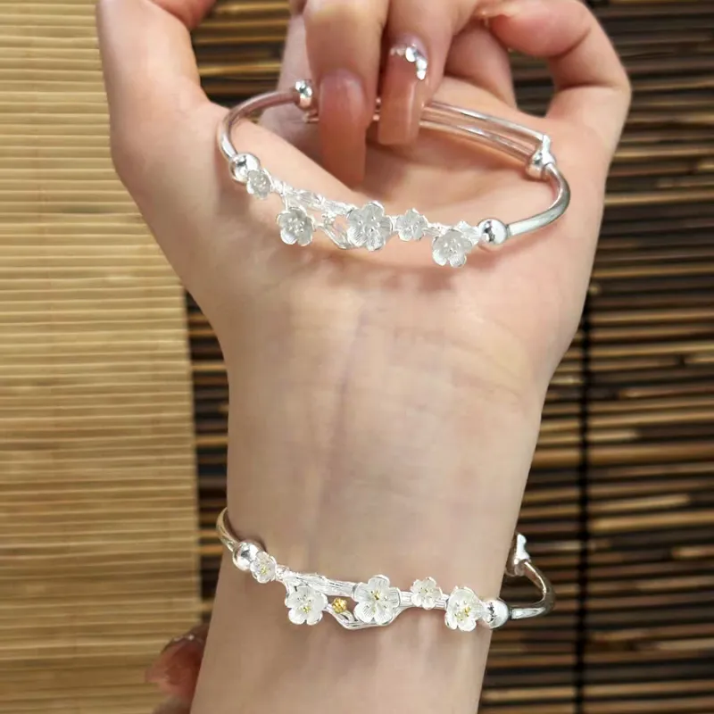 Bowl S999 Fine Silver Sterling Silver Bracelets Unisex-1