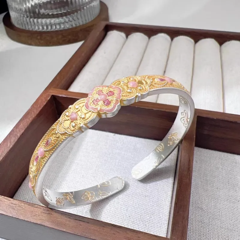 Bowl S999 Fine Silver Bangles Unisex-2