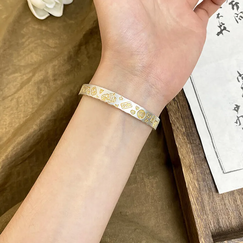 Bowl S999 Fine Silver Bangles Unisex-1