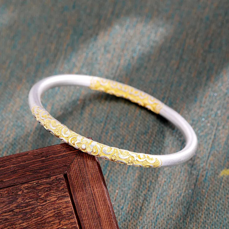 Bowl 999 Fine Silver Bangles Unisex-3