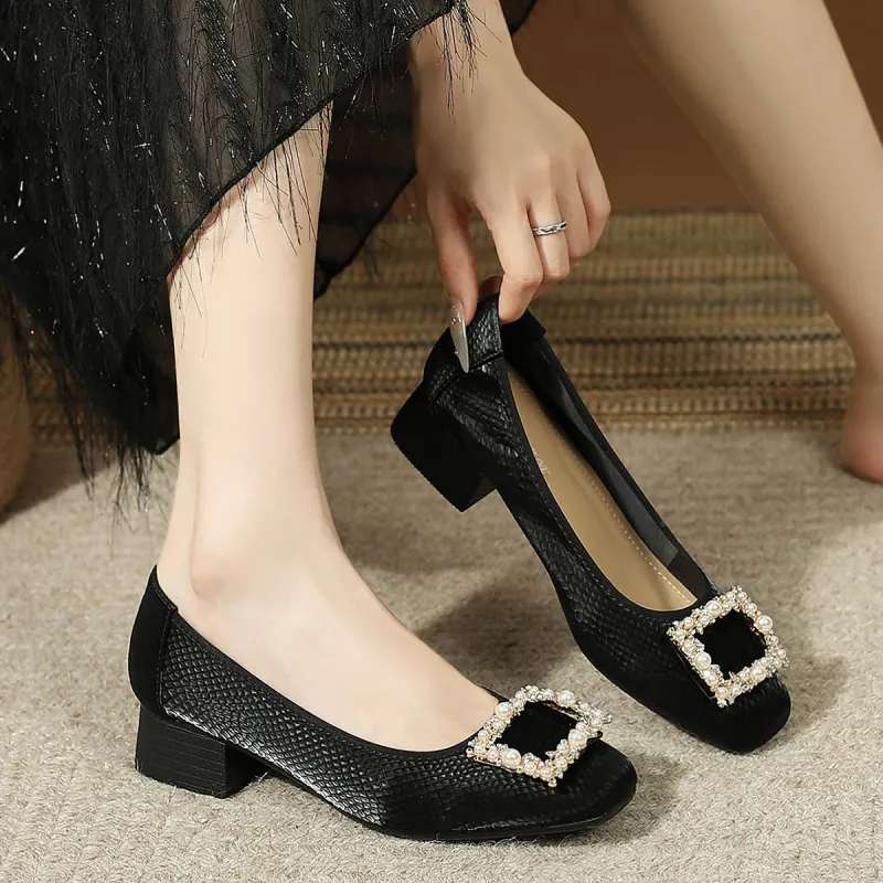 Pounise Chunky Heel High Heels Women's-1