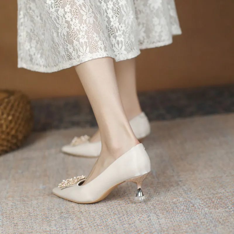 Pounise Slim Heel High Heels 3cm Women's-7