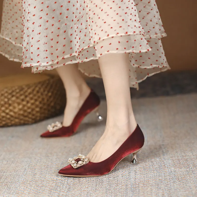 Pounise Slim Heel High Heels 3cm Women's-2