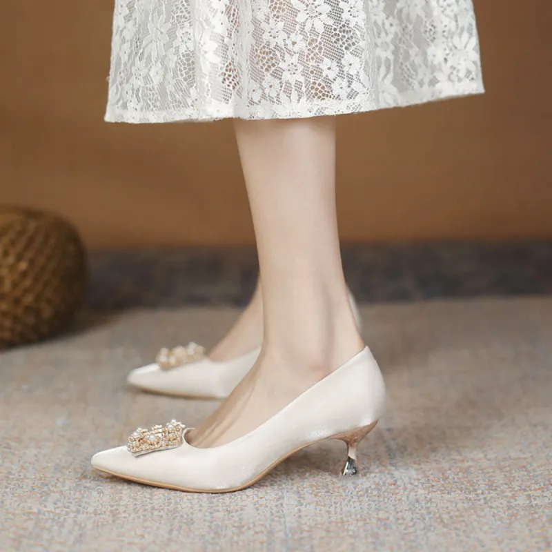 Pounise Slim Heel High Heels 3cm Women's-6