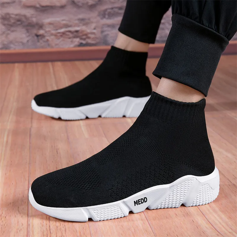 Medd Casual Shoes Unisex High Top Black-7