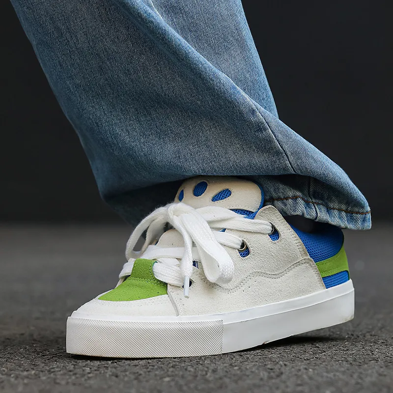 Medd Skateboard Shoes Unisex Low Top White Plaid/White Gray/Black-24