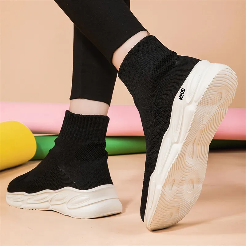 Medd Casual Shoes Women's High Top Black-4