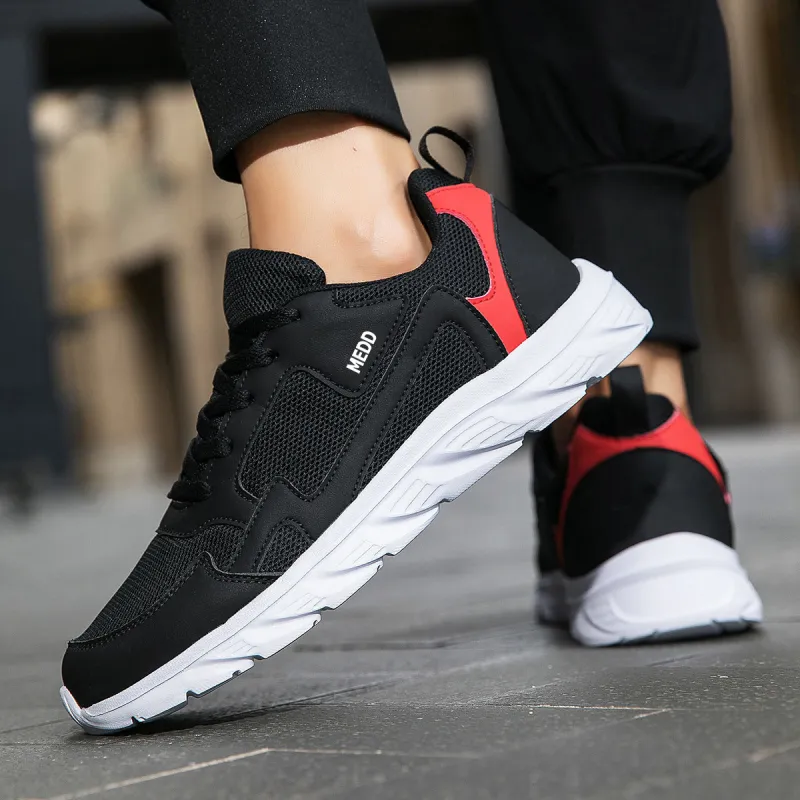 Medd Casual Shoes Unisex Black Red-2