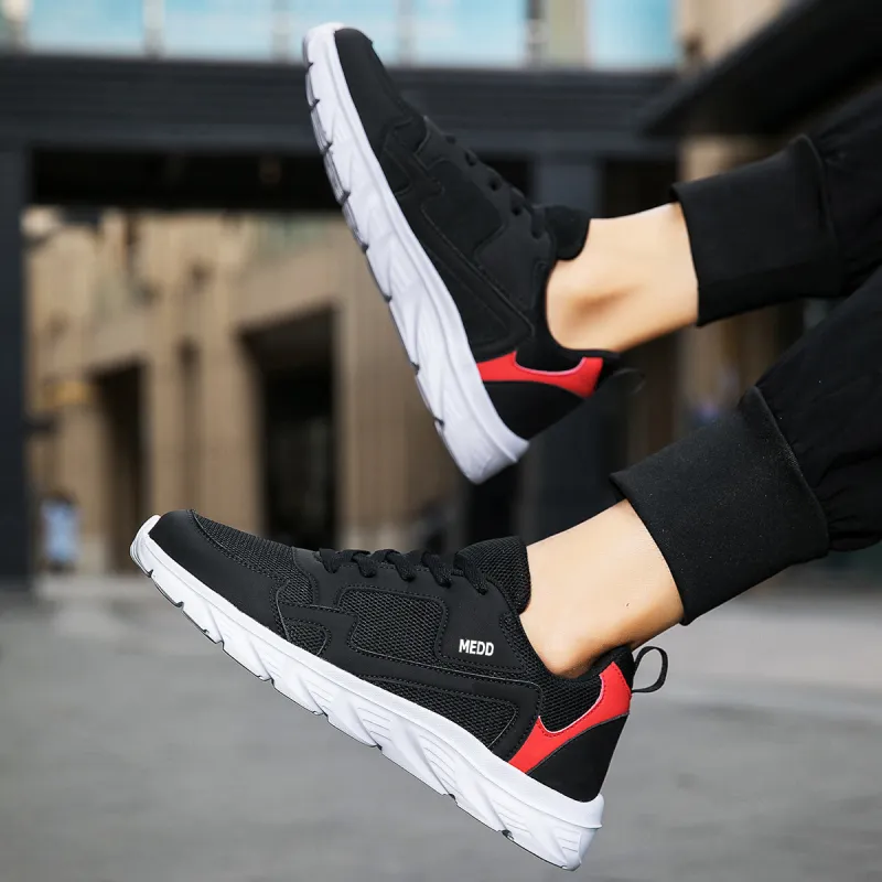 Medd Casual Shoes Unisex Black Red-1