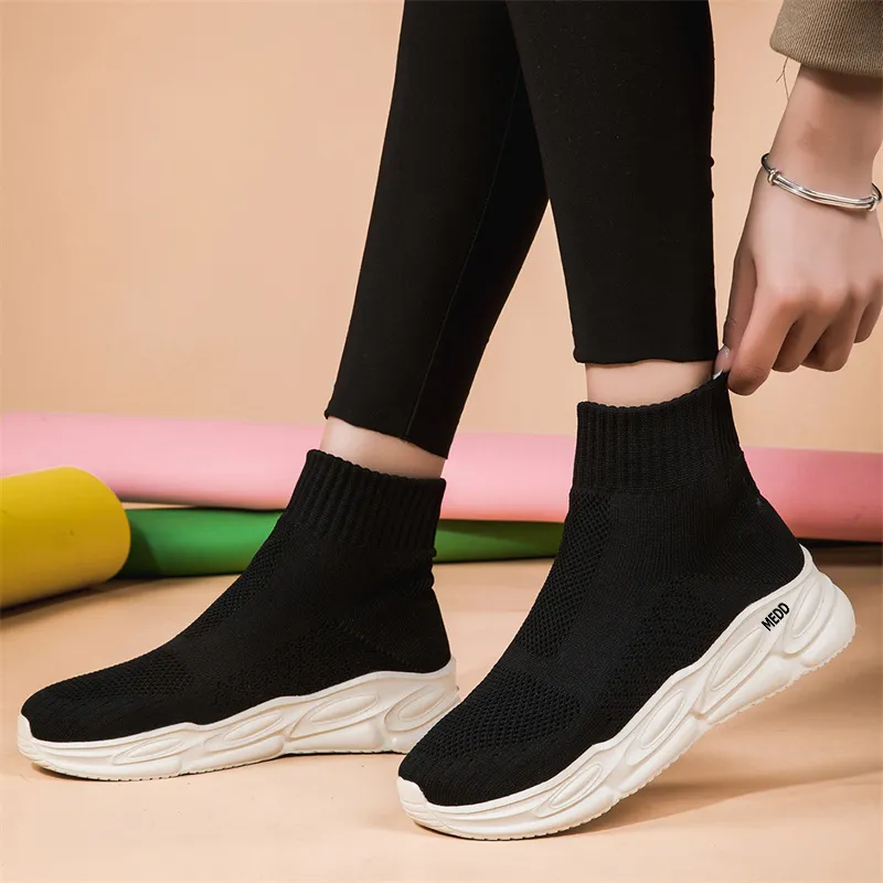 Medd Casual Shoes Women's High Top Black-3