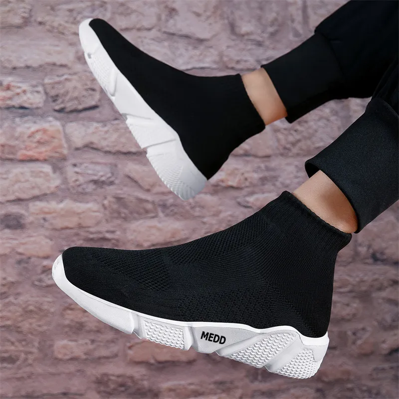 Medd Casual Shoes Unisex High Top Black-8