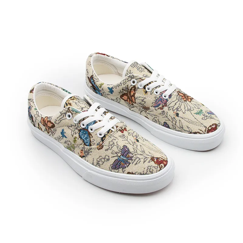 Shionpo Abrasion Resistant, Lightweight, And Breathable Low Top Skateboard Shoes Unisex Beige Yellow-5