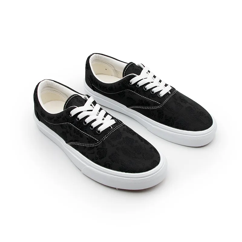 Shionpo Skateboard Shoes Unisex Low Top Black-3