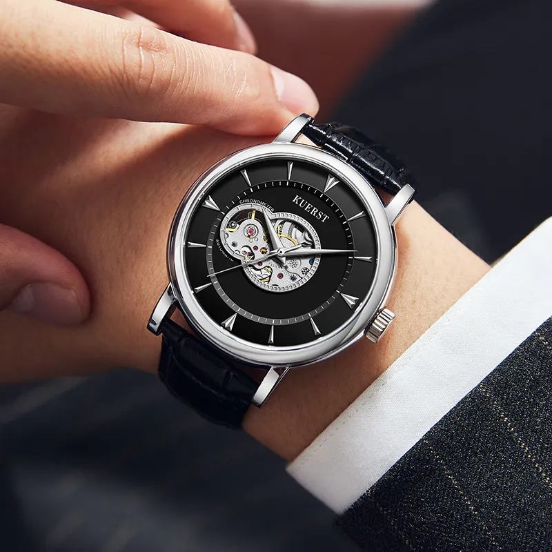 KUERST Automatic Mechanical Movement Watch Men's Watches White Dial-5