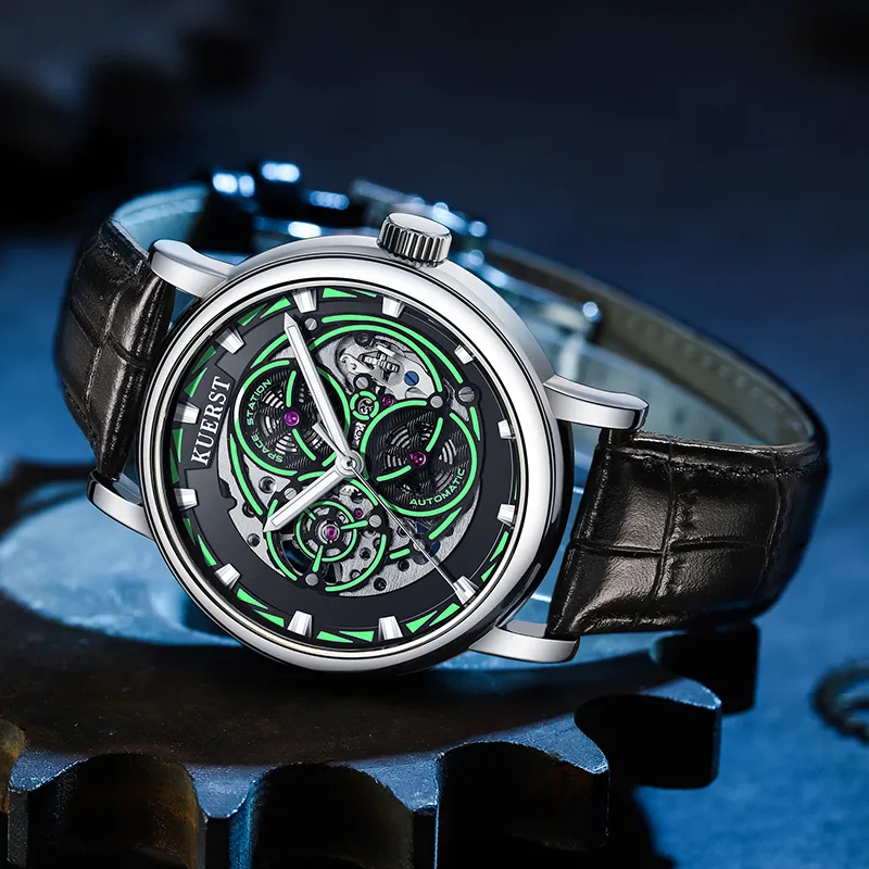 KUERST Automatic Mechanical Movement Watch Men's Watches Black Dial-6