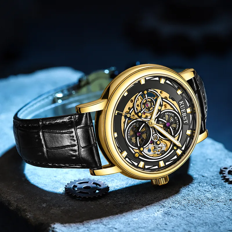 KUERST Automatic Mechanical Movement Watch Men's Watches Black Dial-12