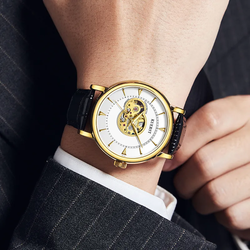 KUERST Automatic Mechanical Movement Watch Men's Watches White Dial-7