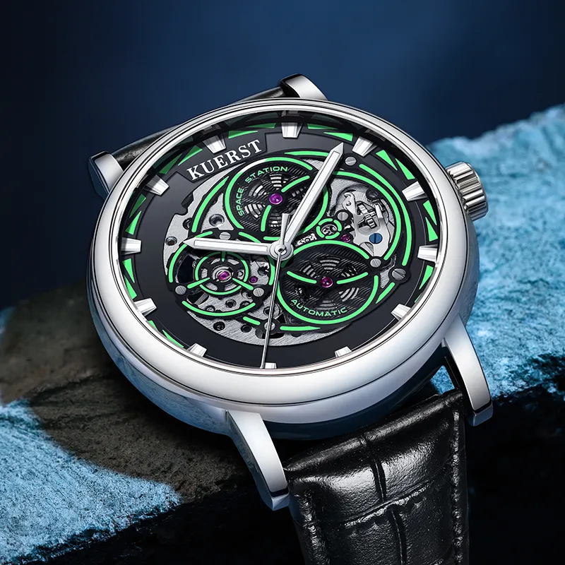 KUERST Automatic Mechanical Movement Watch Men's Watches Black Dial-7
