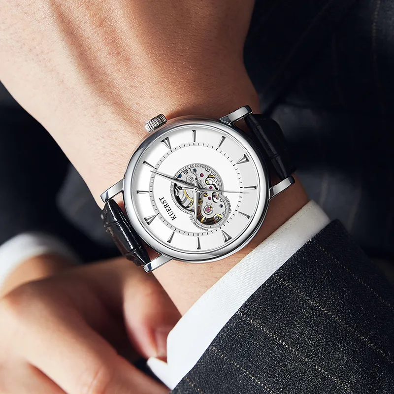 KUERST Automatic Mechanical Movement Watch Men's Watches White Dial-2
