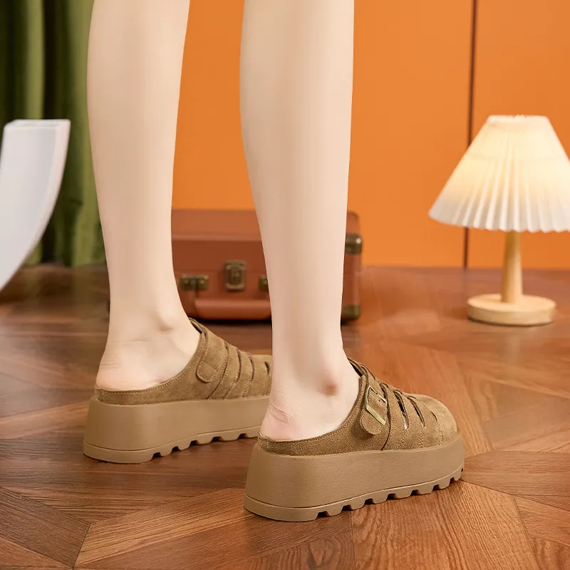 ΛOLUNKΛ Abrasion Resistant Slip Resistant Closed Toe Slippers Women's-5