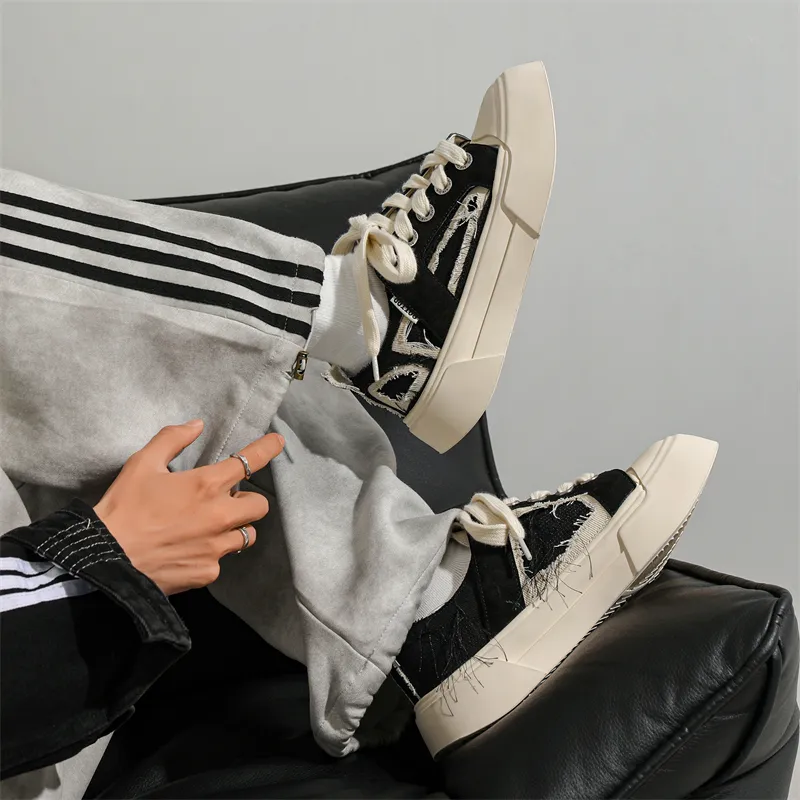 ΛOLUNKΛ Slip Resistant Breathable Height Increasing Low Top Skateboard Shoes Unisex-8