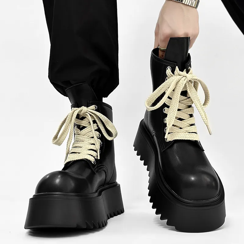 ΛOLUNKΛ Crew Martin Boot 5CM Men's Black-2