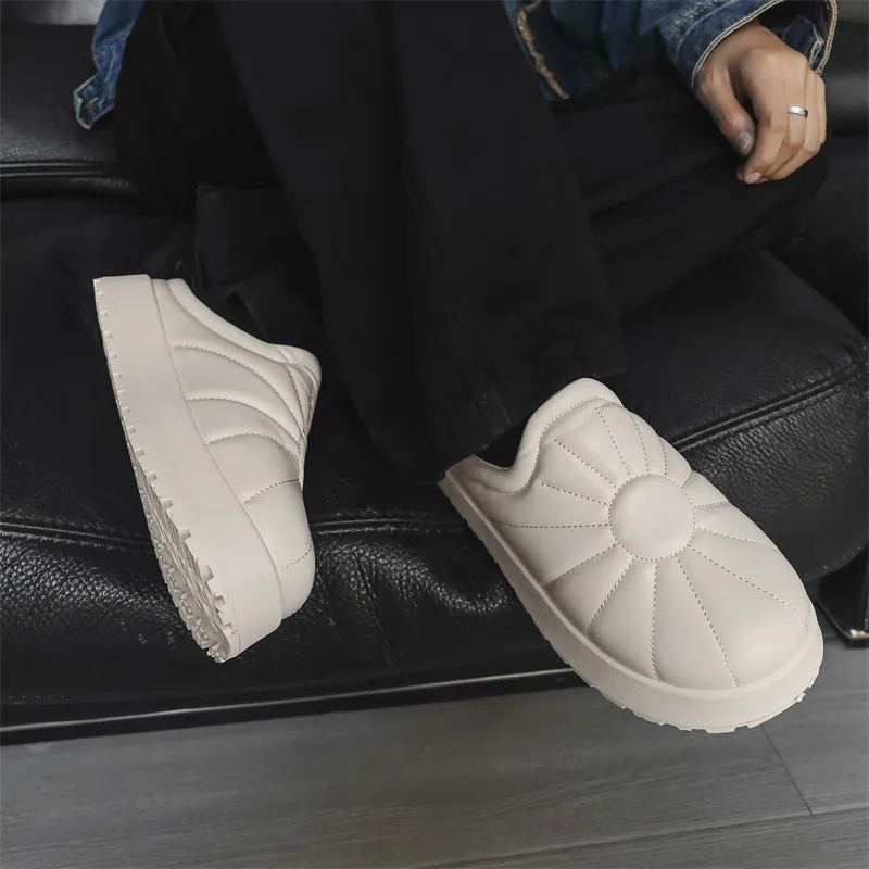 ΛOLUNKΛ Rubber Sole Stitching Abrasion Resistant Closed Toe Slippers Men's-12