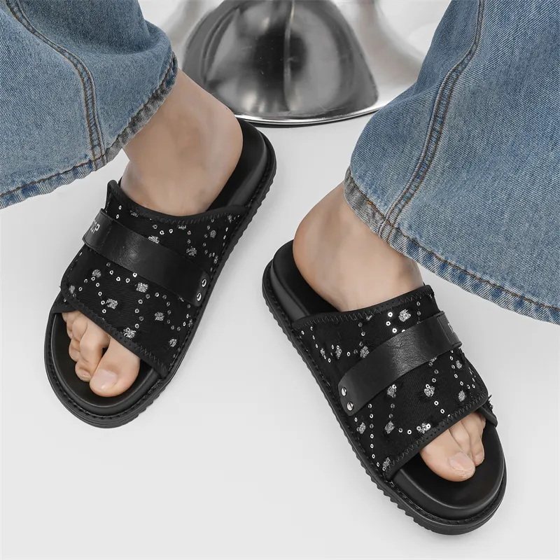 ΛOLUNKΛ Slide Slippers Men's Black-5