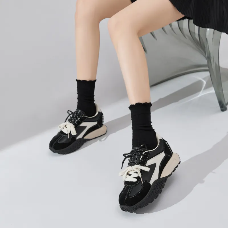 ΛOLUNKΛ Anti Slip And Wear Resistant Height Increasing Low Top Casual Shoes Women's-9