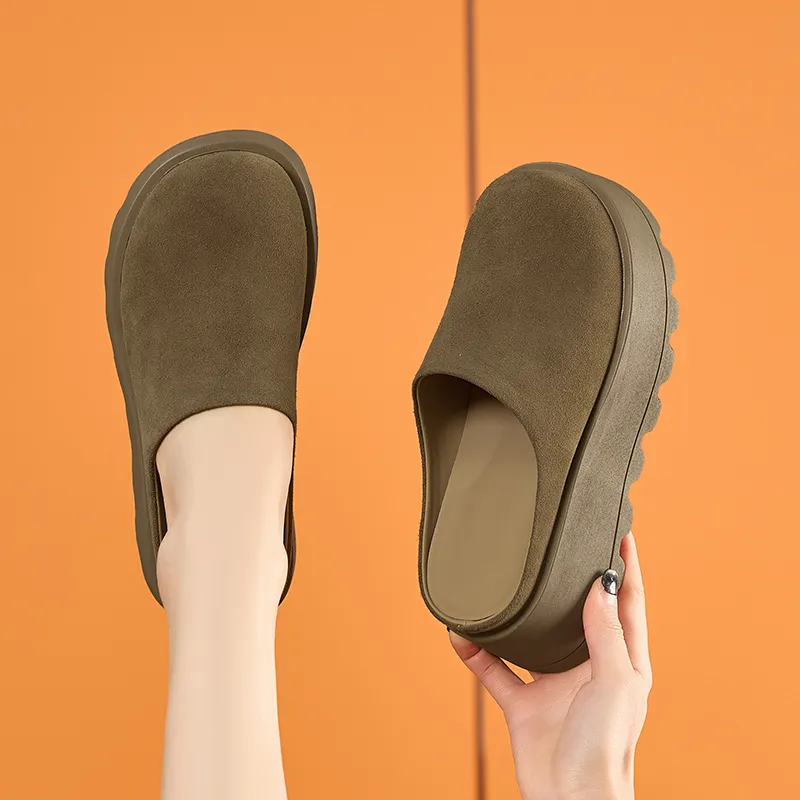 ΛOLUNKΛ Abrasion Resistant Slip Resistant Closed Toe Slippers Women's-10