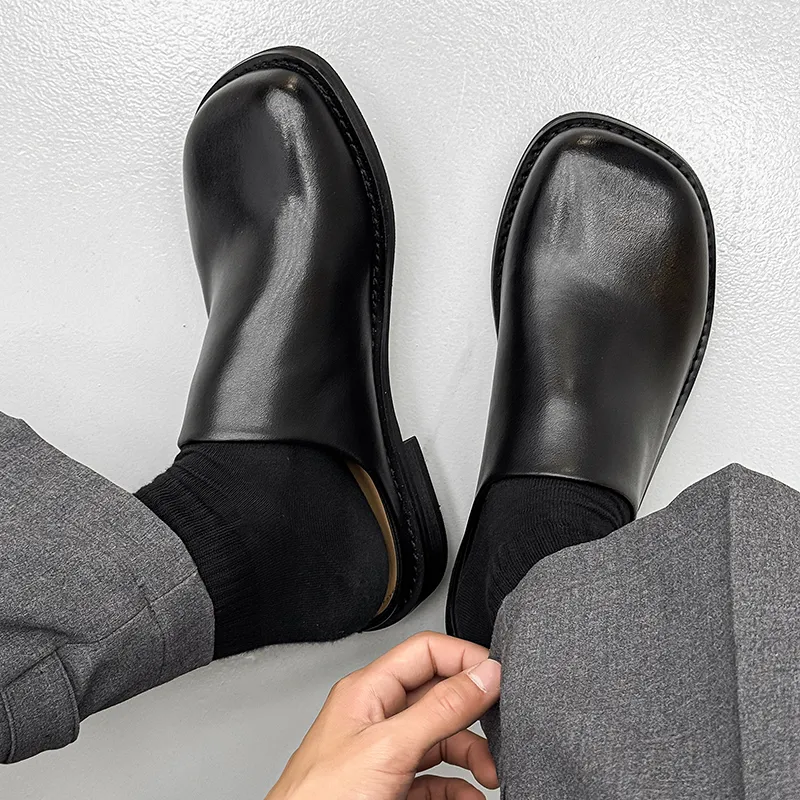 ΛOLUNKΛ Rubber Sole Abrasion Resistant Slip Resistant Closed Toe Slippers Unisex Black-4