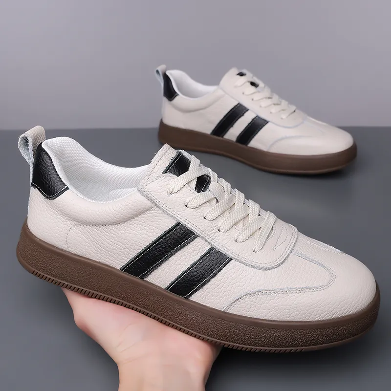 ΛOLUNKΛ Non-slip And Sweat-wicking Low-Top Skateboard Shoes Men's White-5