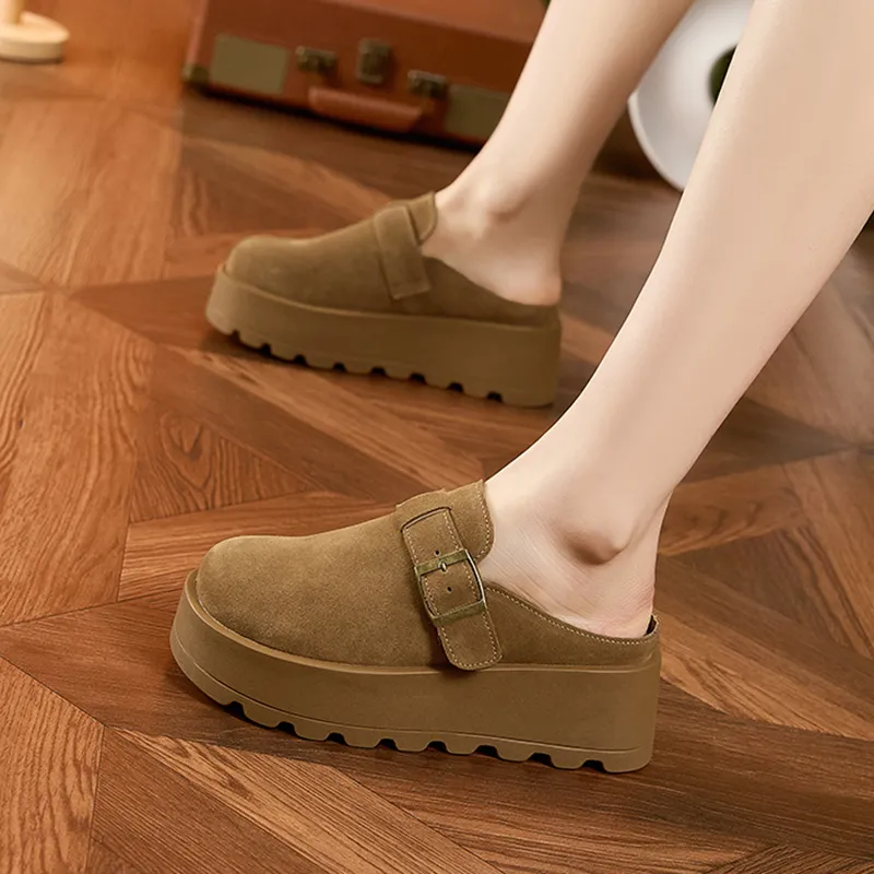 ΛOLUNKΛ Abrasion Resistant Slip Resistant Closed Toe Slippers Women's-16