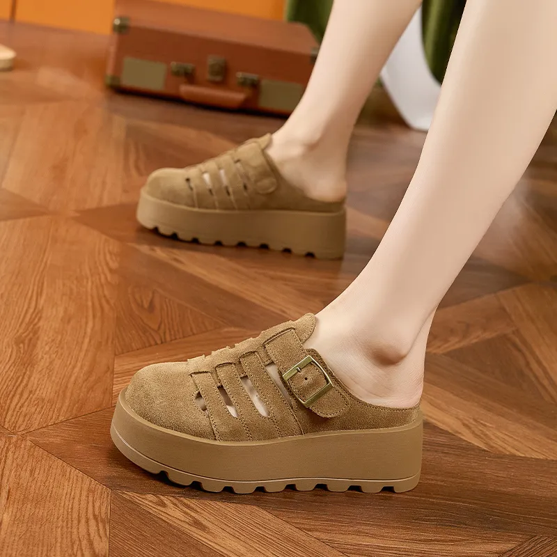 ΛOLUNKΛ Abrasion Resistant Slip Resistant Closed Toe Slippers Women's-6