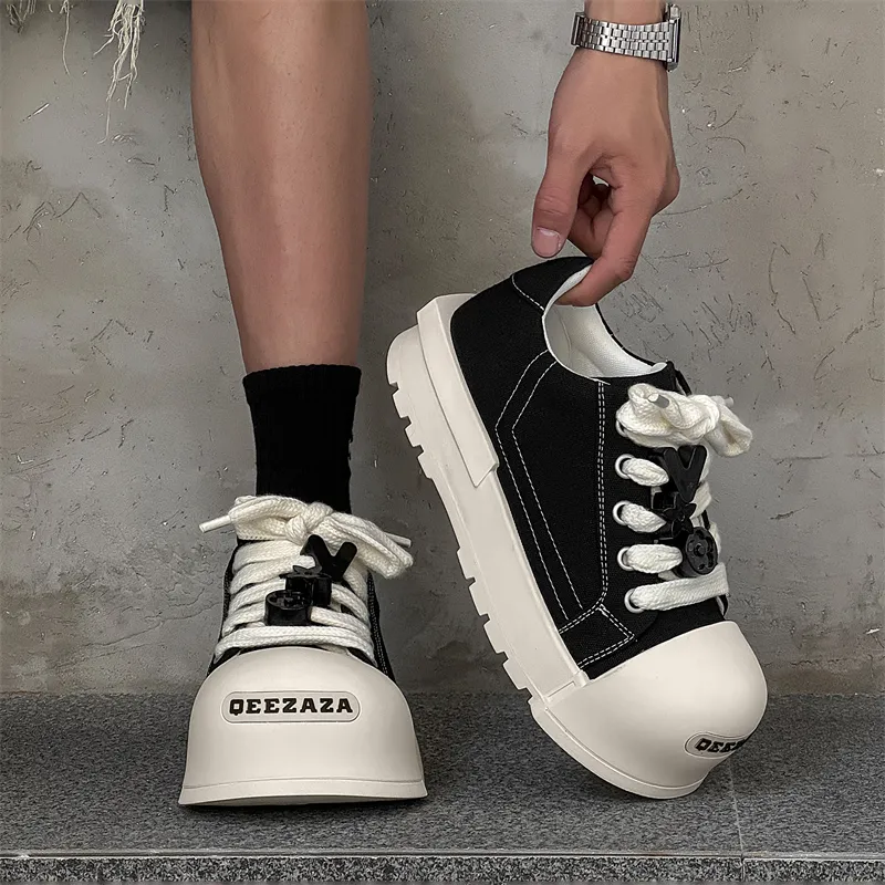 ΛOLUNKΛ Canvas Shoes Unisex Low Top Black-1