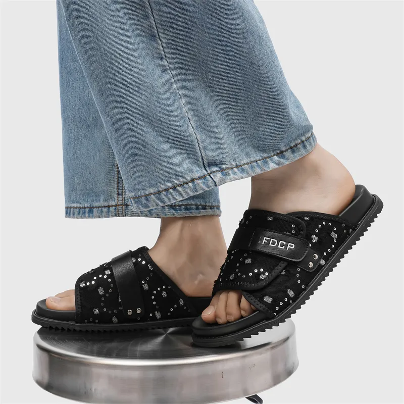 ΛOLUNKΛ Slide Slippers Men's Black-4