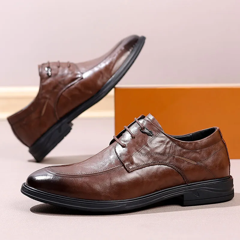 ΛOLUNKΛ Men's Casual Shoes Men Low Top Black/Brown-3