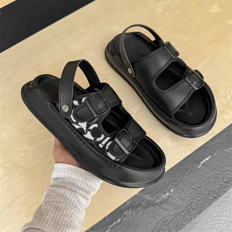 ΛOLUNKΛ Beach Sandals Men's Black-5