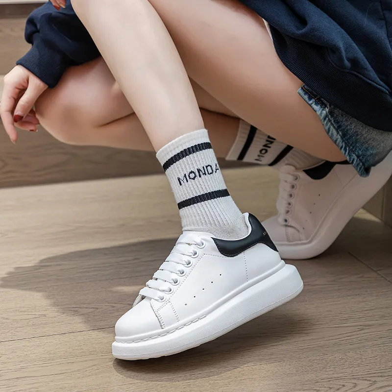 ΛOLUNKΛ Height Increasing Abrasion Resistant Breathable Slip Resistant Low Top Skateboard Shoes Unisex-3